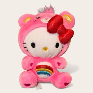 HELLO KITTY x CARE BEARS Collab Cheer Bear 9” Sanrio Plush NWOT Y2K Rainbow